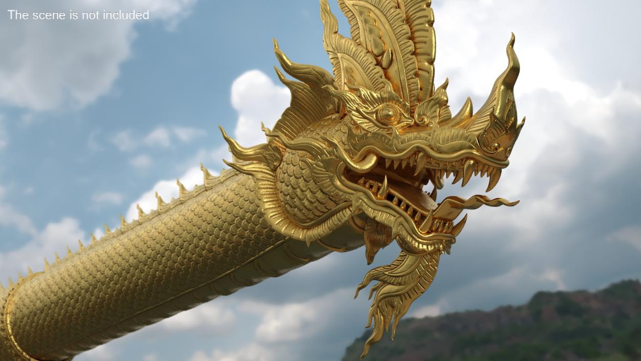 3D Naga Dragon Gold