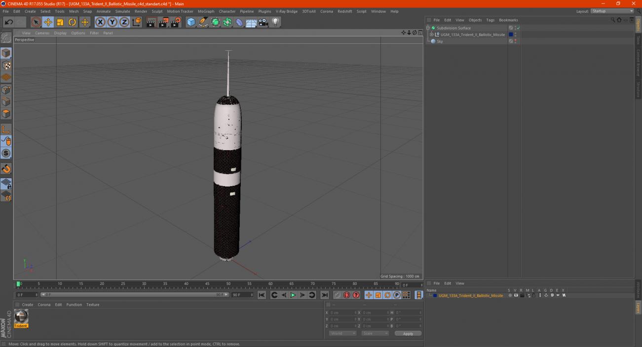 UGM 133A Trident II Ballistic Missile 3D