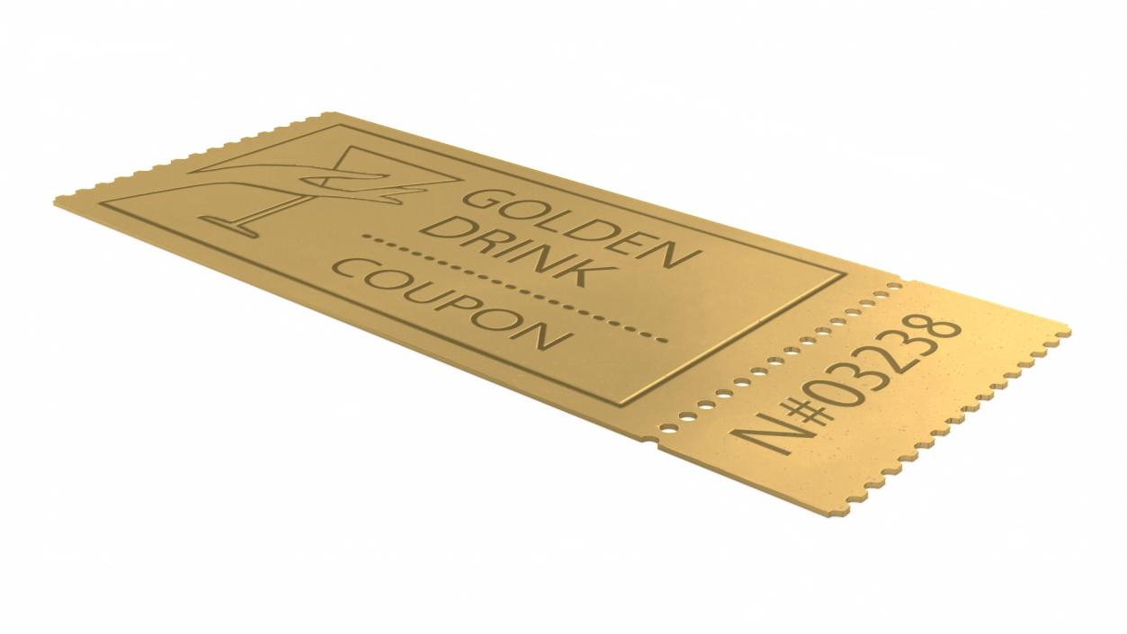 3D Drink Golden Coupon Ticket