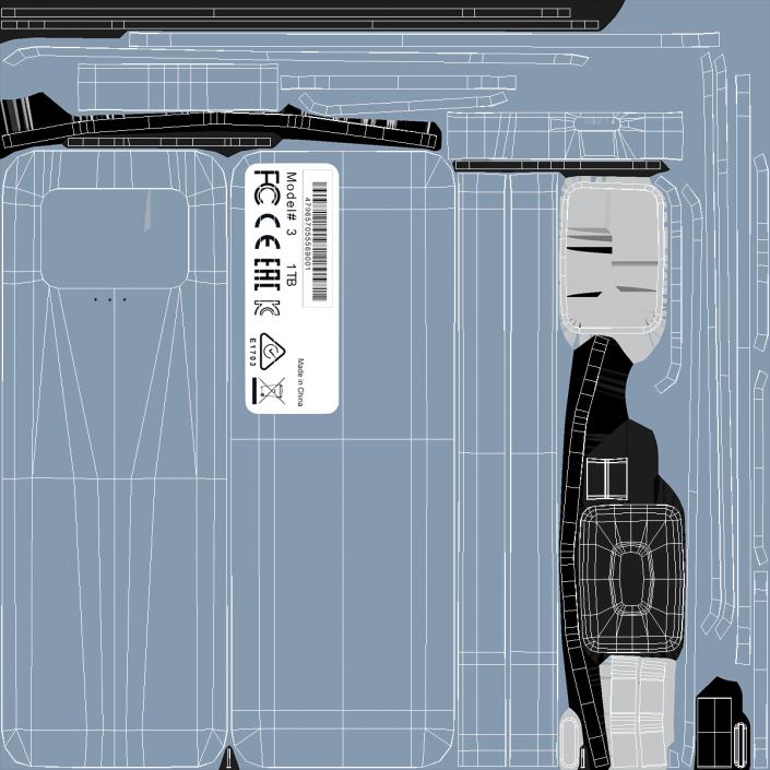 3D model SSD Drive Fingerprint Scanner Protection