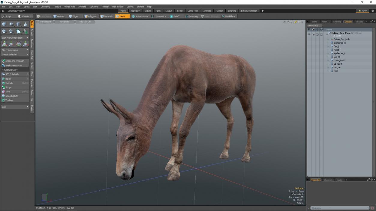 3D model Eating Bay Mule