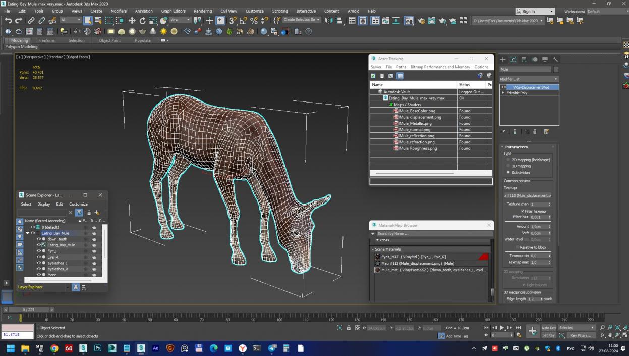 3D model Eating Bay Mule