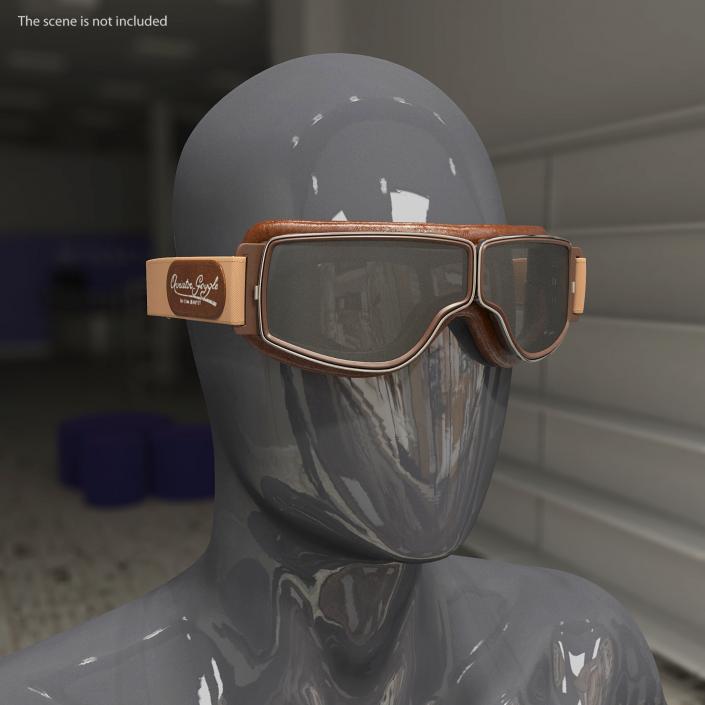 Brown Pilot Goggles 3D model