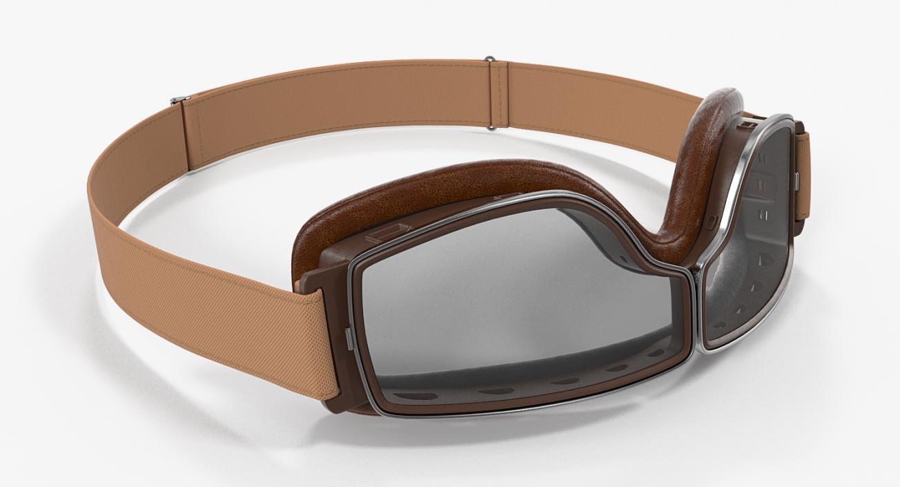 Brown Pilot Goggles 3D model