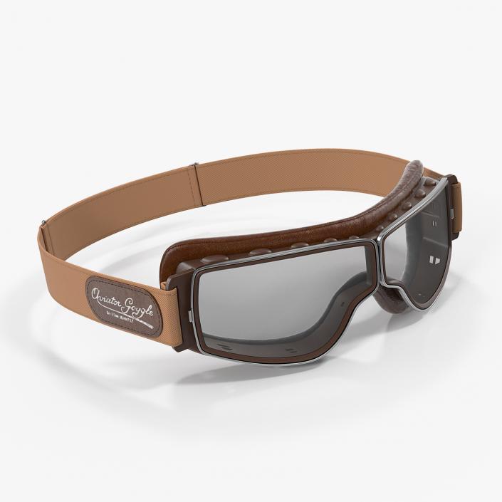 Brown Pilot Goggles 3D model