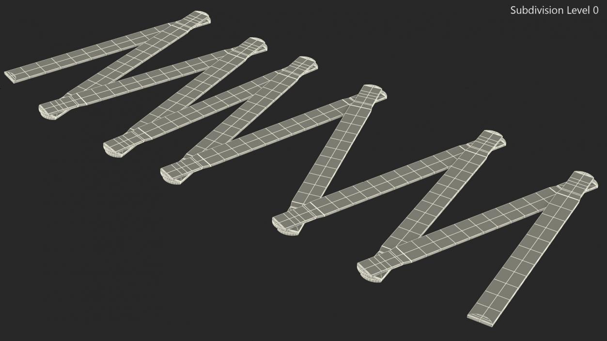 3D Folding Ruler with Metric Measurements model