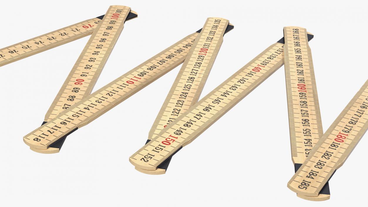 3D Folding Ruler with Metric Measurements model