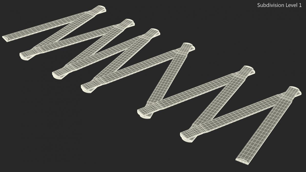 3D Folding Ruler with Metric Measurements model