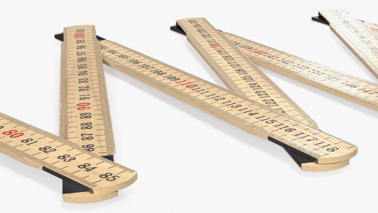 3D Folding Ruler with Metric Measurements model