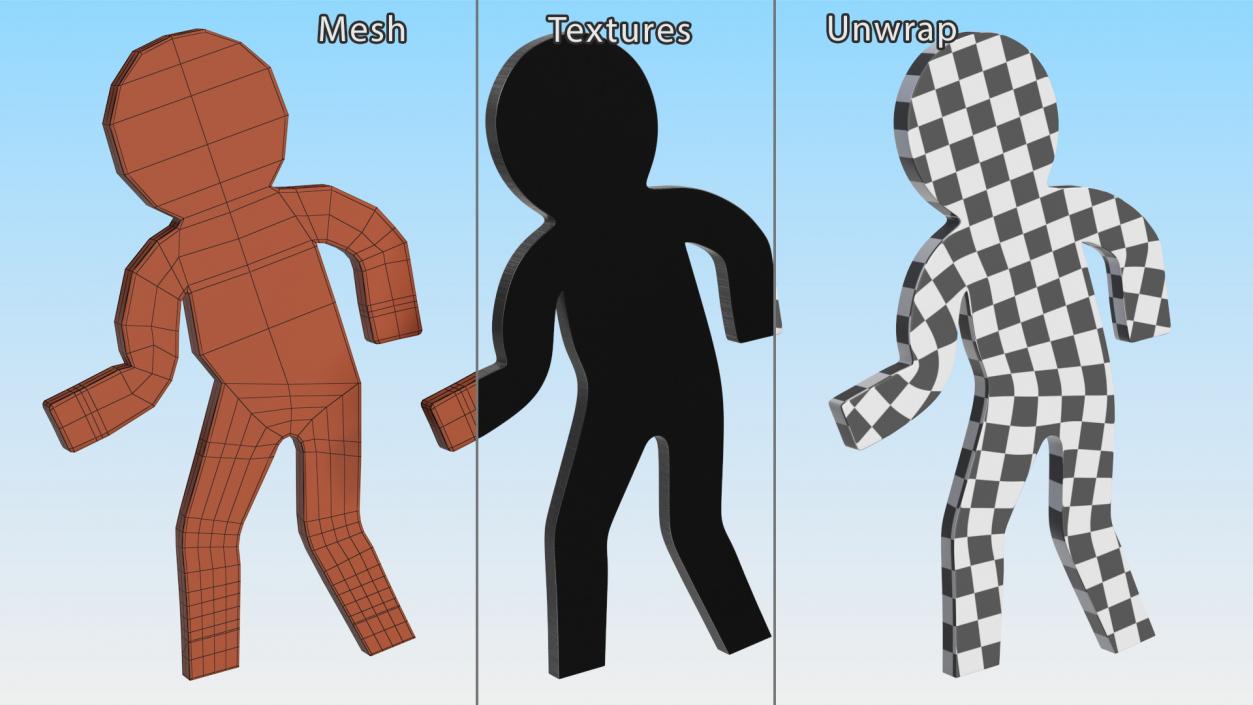 Plastic Stickman Collection 3D