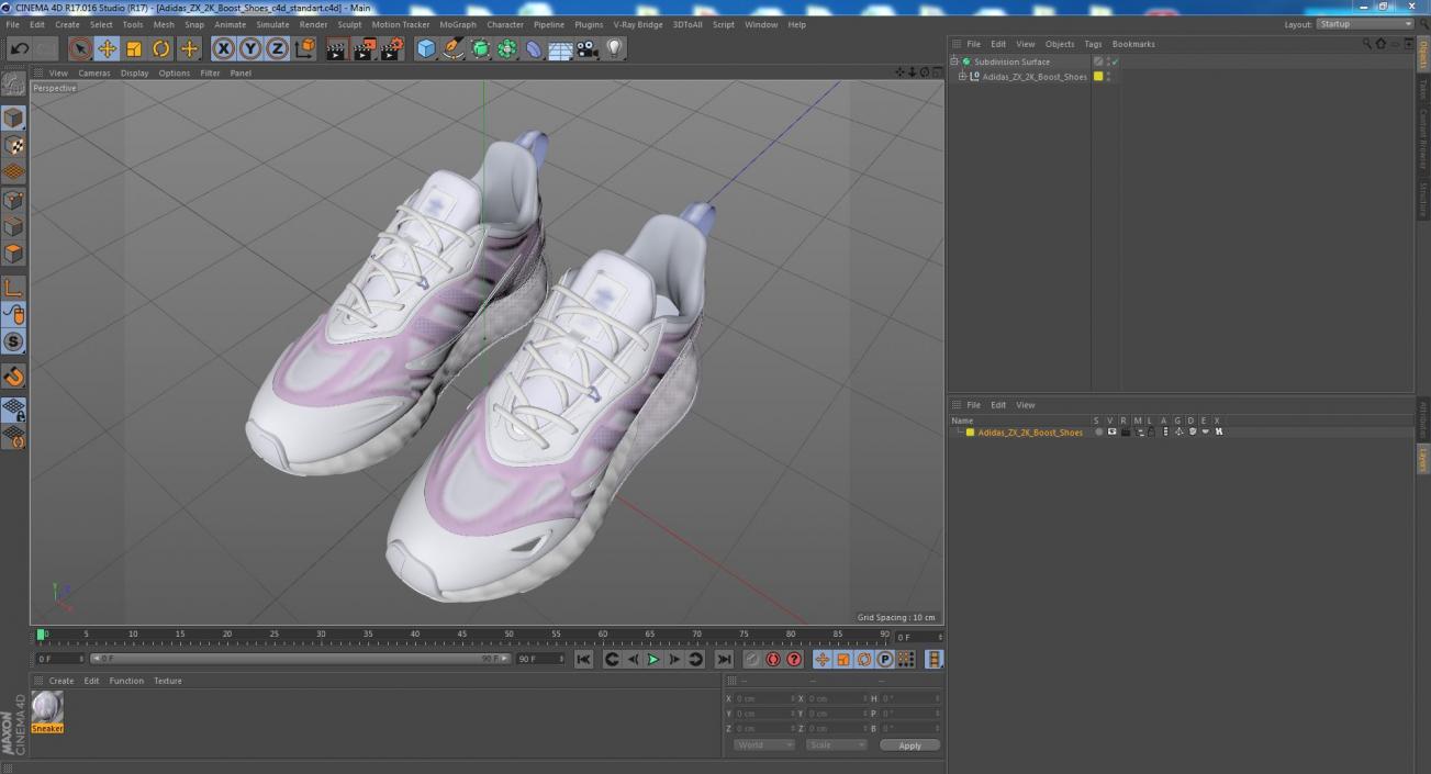 Adidas ZX 2K Boost Shoes 3D model