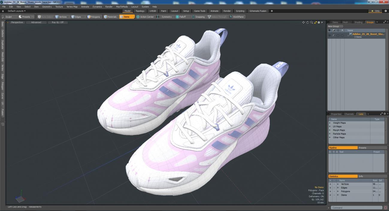 Adidas ZX 2K Boost Shoes 3D model