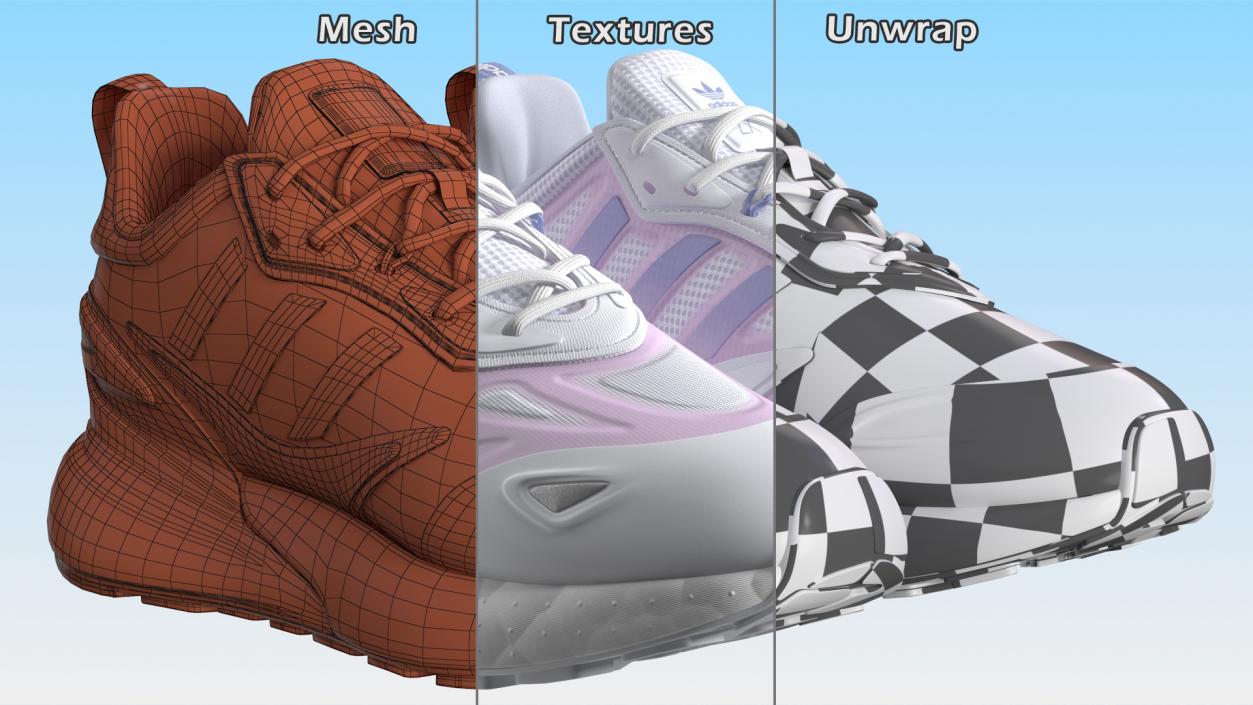 Adidas ZX 2K Boost Shoes 3D model