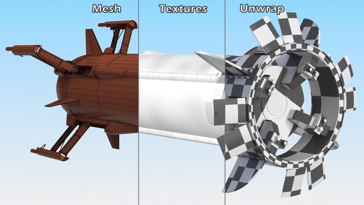 3D Rocket Booster Rigged