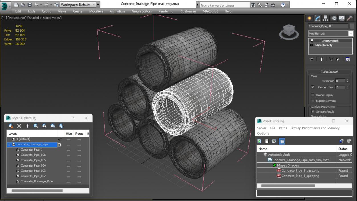 Concrete Drainage Pipe 3D