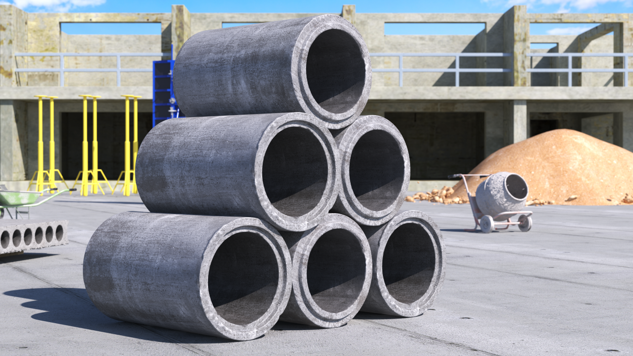 Concrete Drainage Pipe 3D