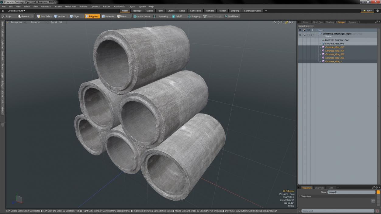 Concrete Drainage Pipe 3D