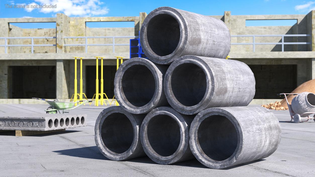 Concrete Drainage Pipe 3D