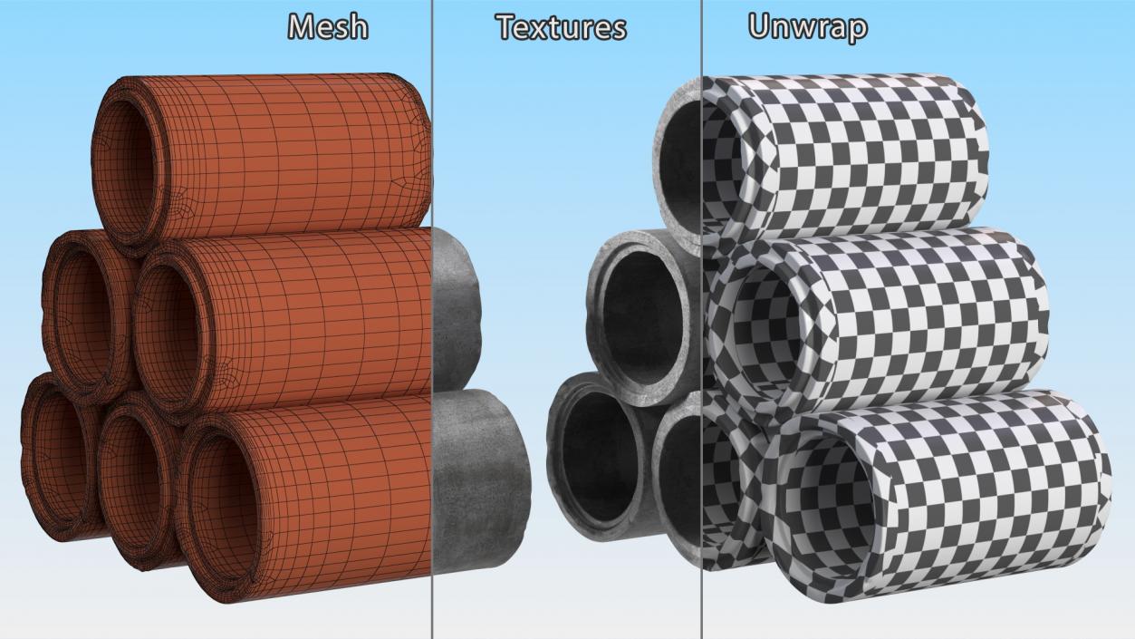 Concrete Drainage Pipe 3D