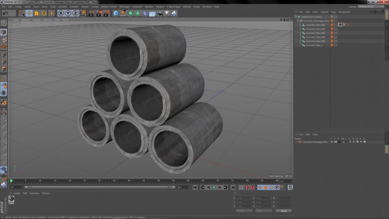 Concrete Drainage Pipe 3D