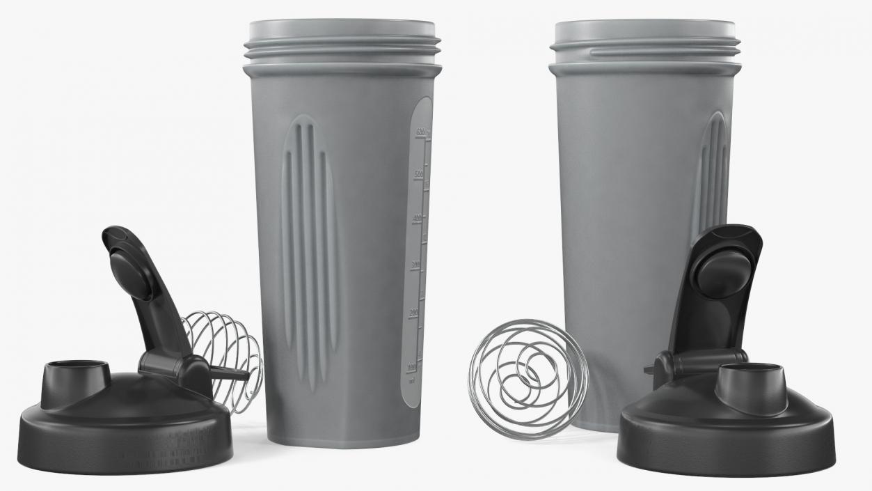 Protein Shaker Bottle Disassembled 3D model