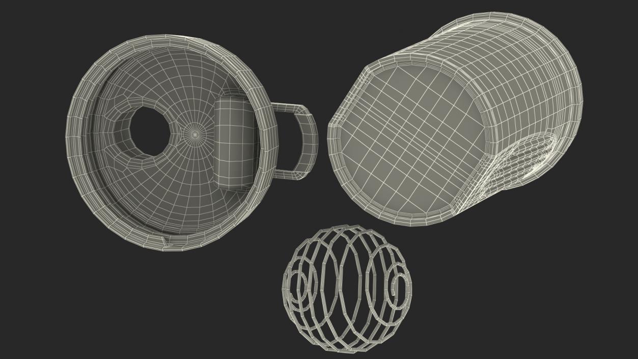 Protein Shaker Bottle Disassembled 3D model