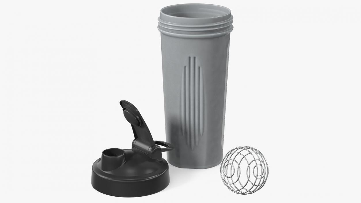 Protein Shaker Bottle Disassembled 3D model