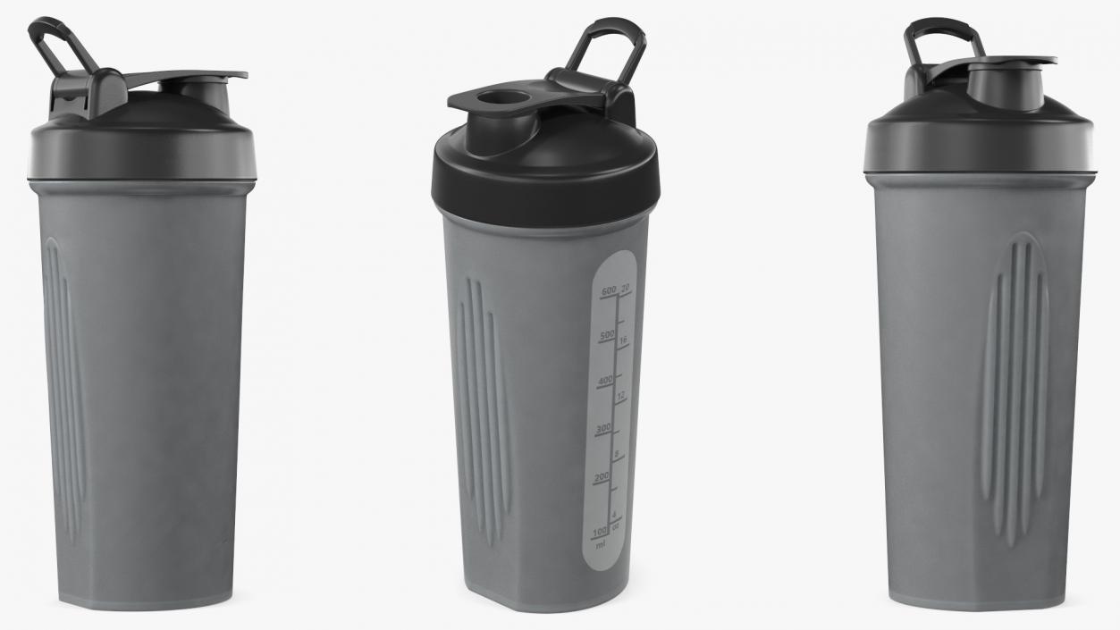 Protein Shaker Bottle Disassembled 3D model