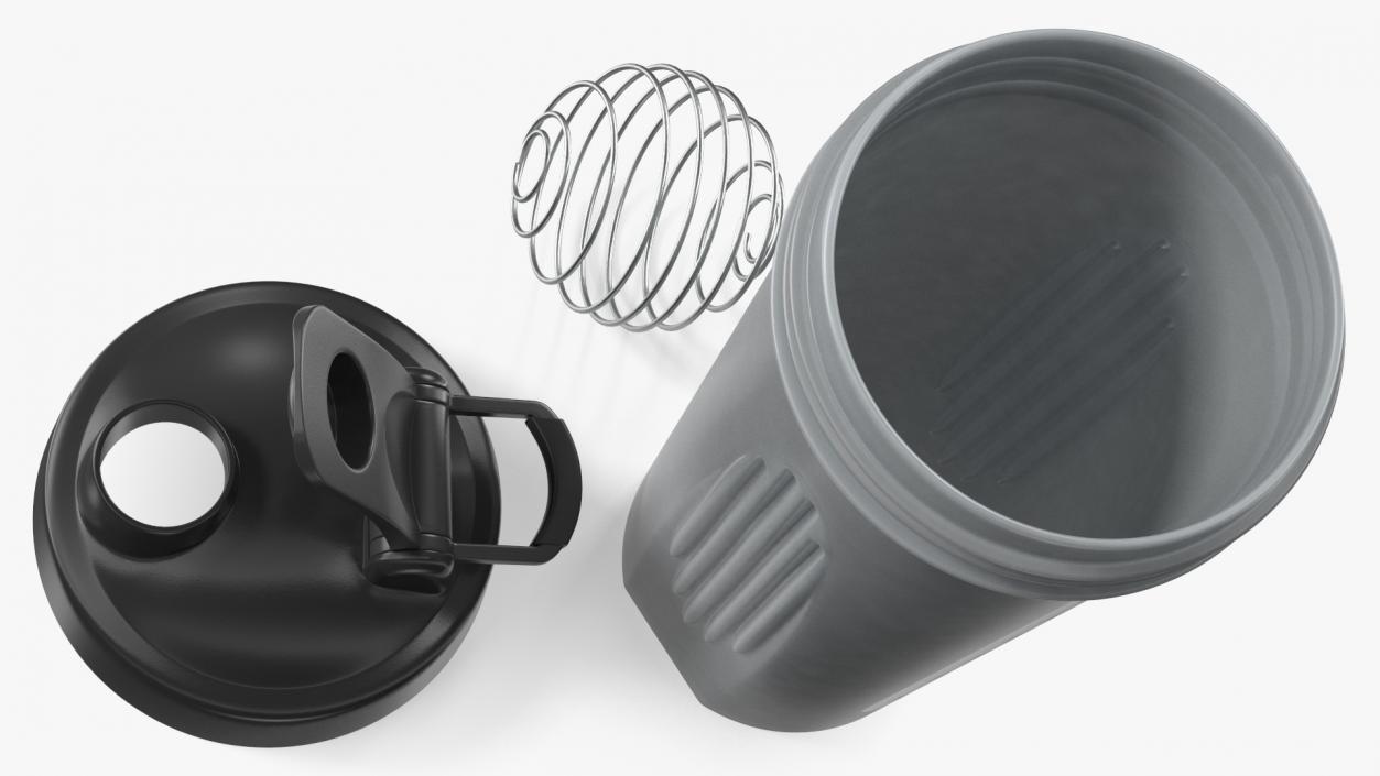 Protein Shaker Bottle Disassembled 3D model