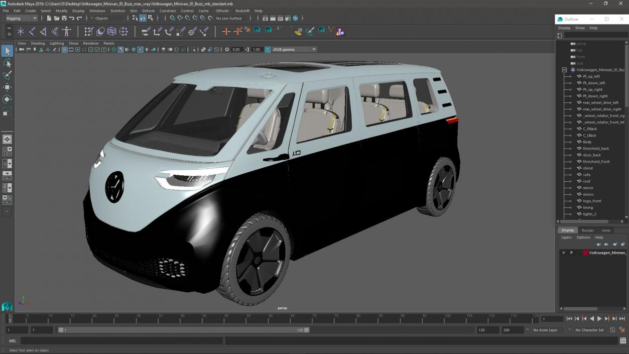 3D Volkswagen Minivan ID Buzz