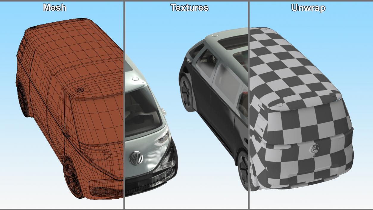 3D Volkswagen Minivan ID Buzz