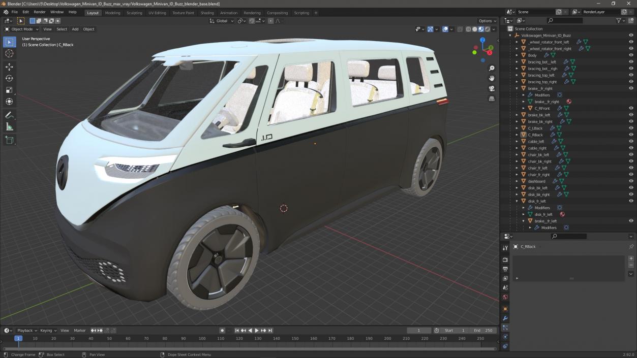 3D Volkswagen Minivan ID Buzz