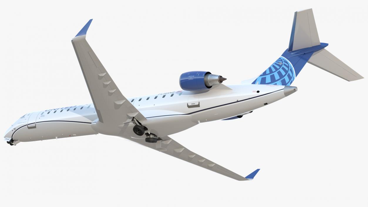 Bombardier CRJ550 Regional Jet United Express Rigged 3D