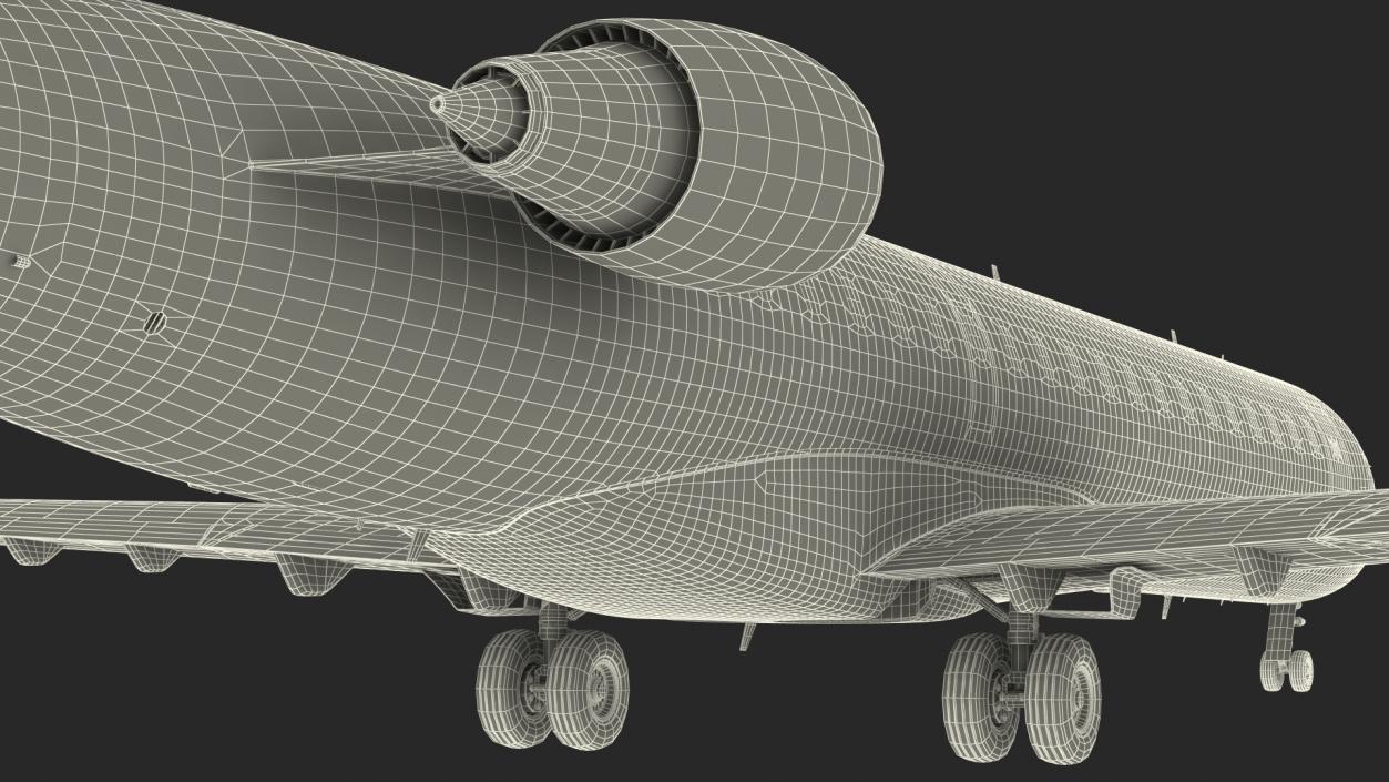 Bombardier CRJ550 Regional Jet United Express Rigged 3D