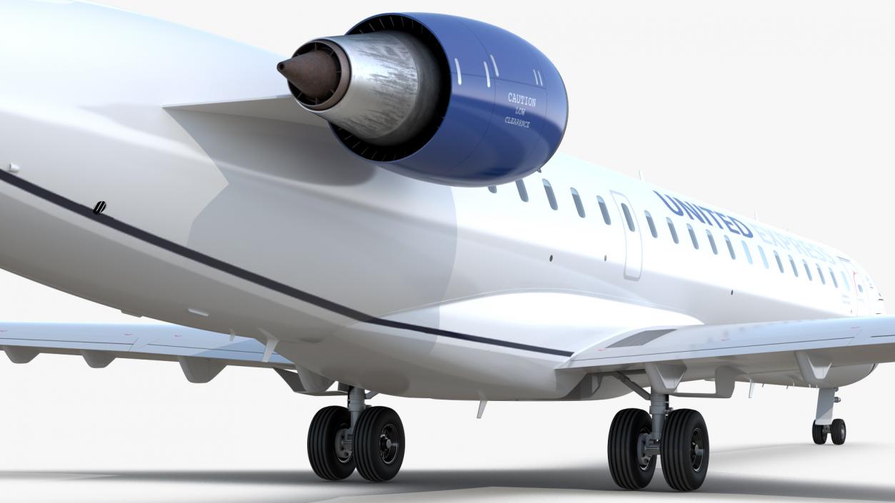 Bombardier CRJ550 Regional Jet United Express Rigged 3D