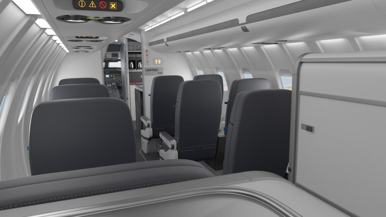 Bombardier CRJ550 Regional Jet United Express Rigged 3D