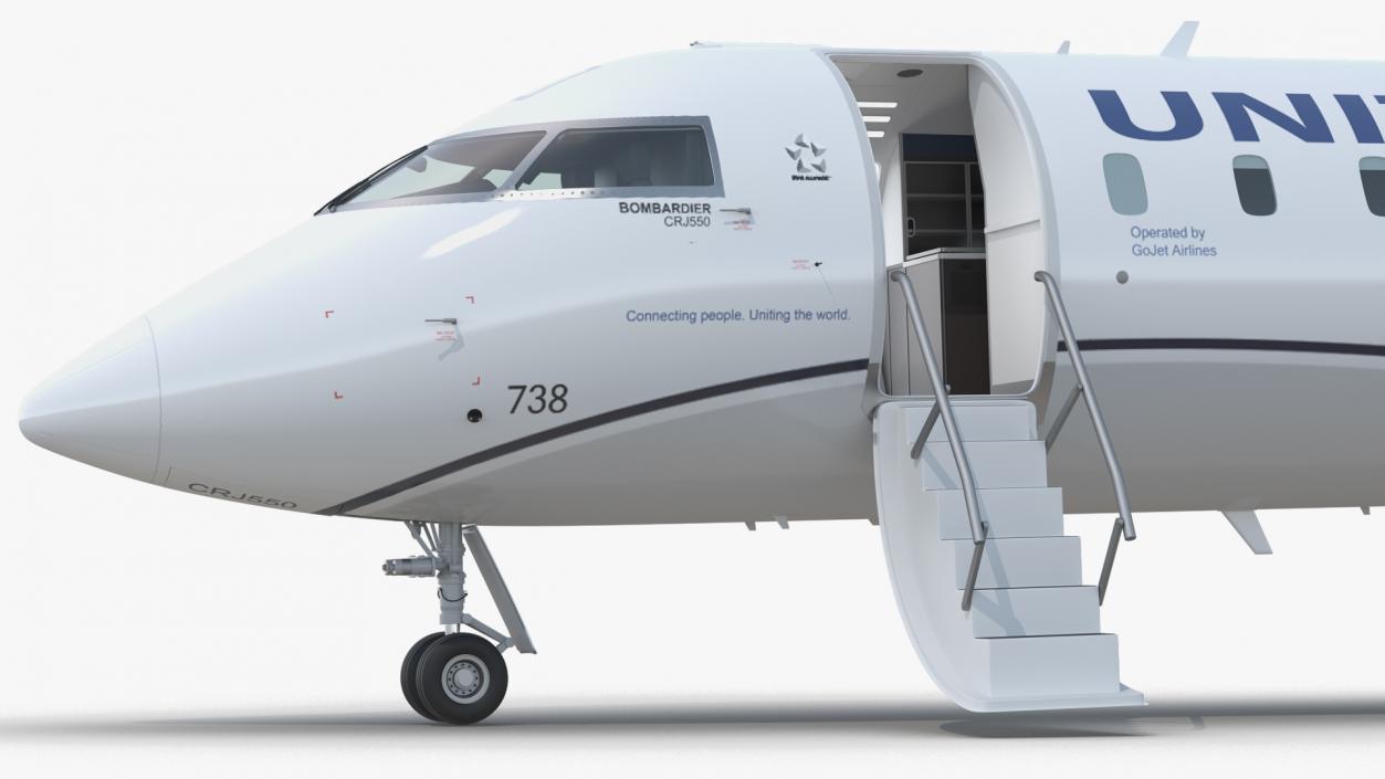 Bombardier CRJ550 Regional Jet United Express Rigged 3D