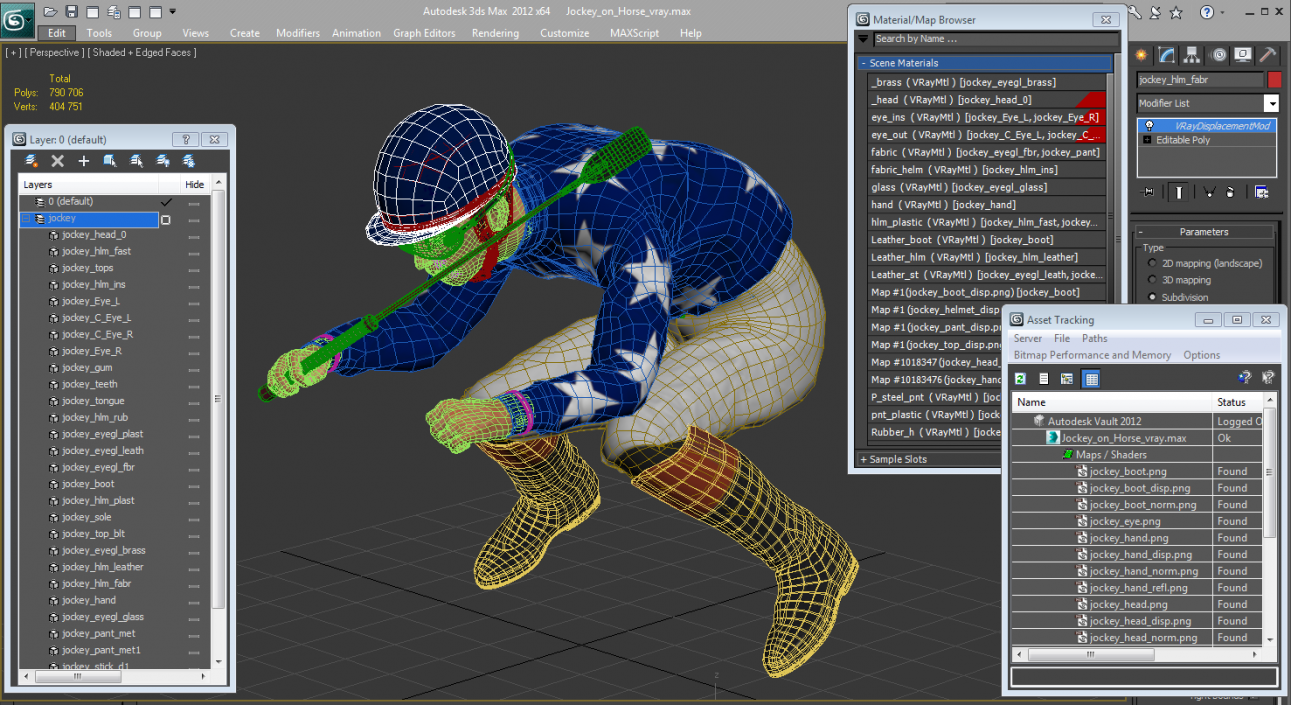 3D model Jockey on Horse