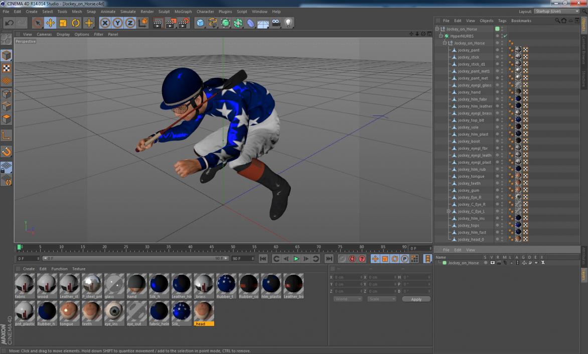 3D model Jockey on Horse