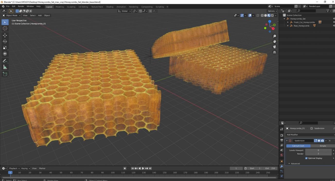 Honeycombs Set 3D model