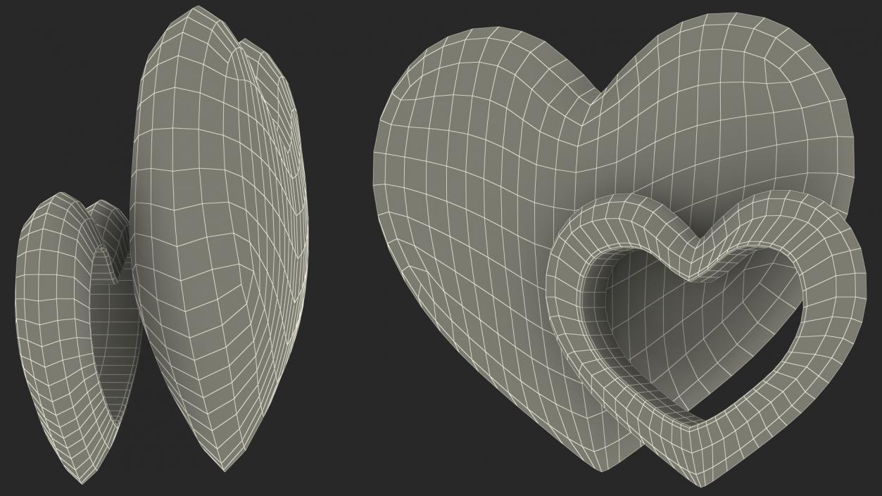 3D model Red and White Hearts