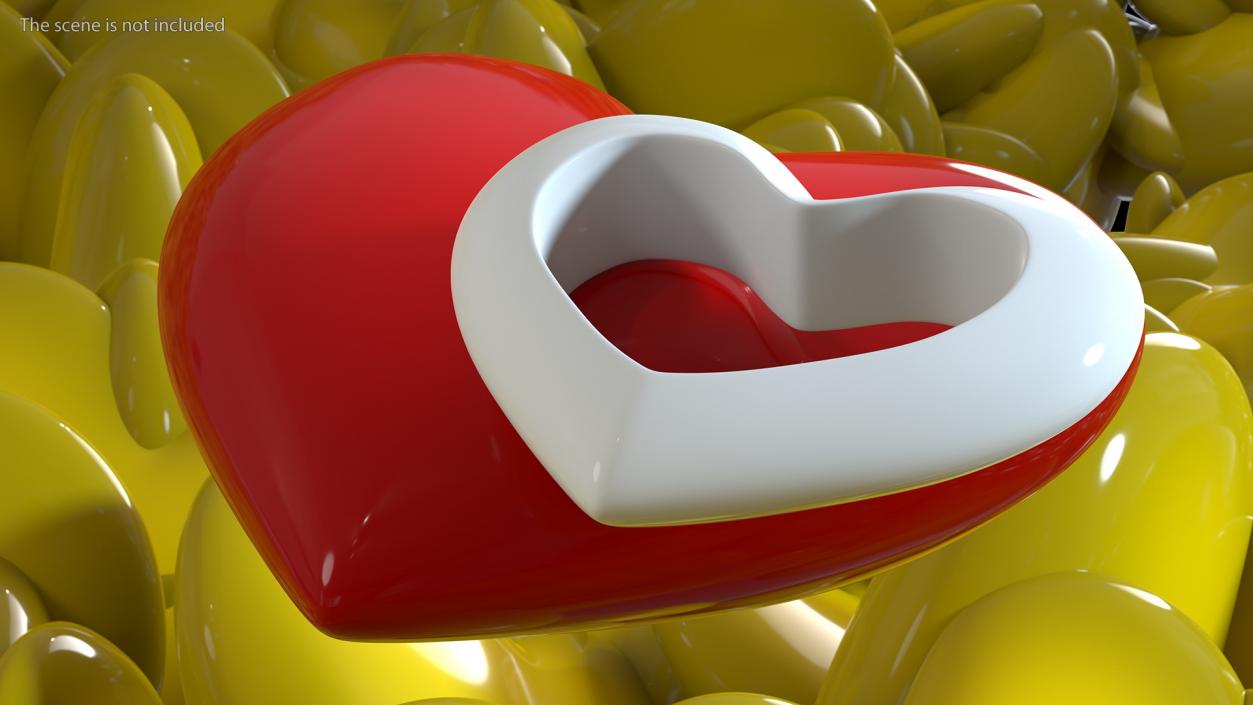 3D model Red and White Hearts