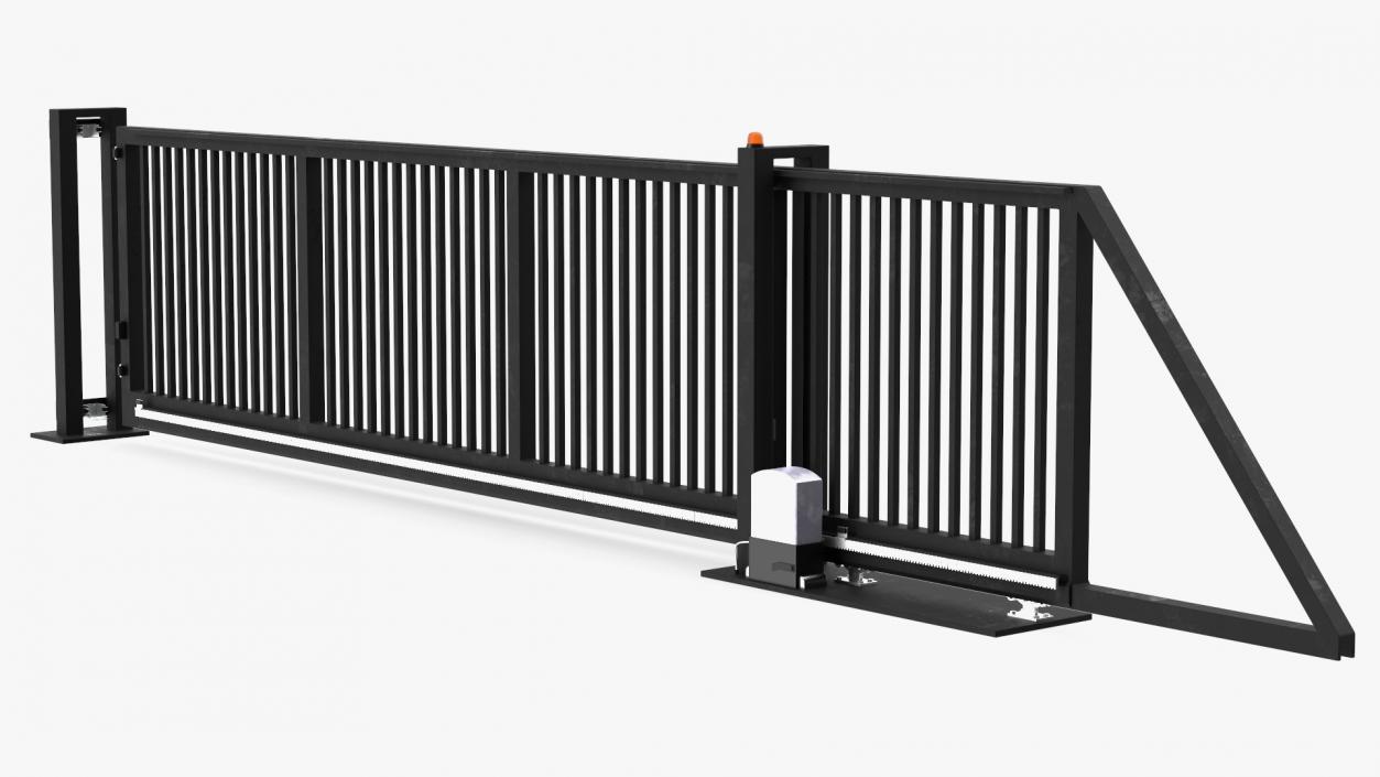 3D Heavy Duty Industrial Gates Black model