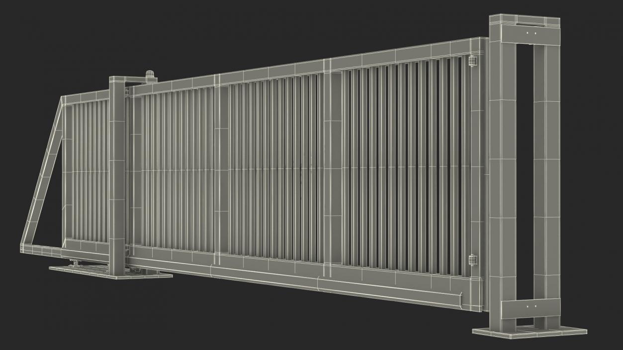 3D Heavy Duty Industrial Gates Black model