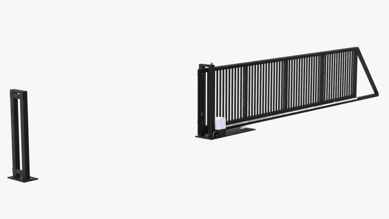 3D Heavy Duty Industrial Gates Black model