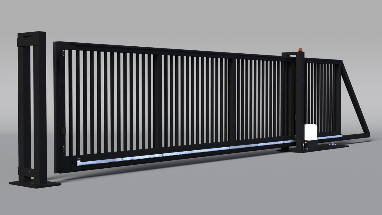 3D Heavy Duty Industrial Gates Black model