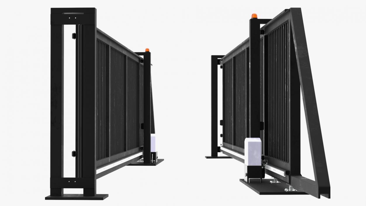 3D Heavy Duty Industrial Gates Black model