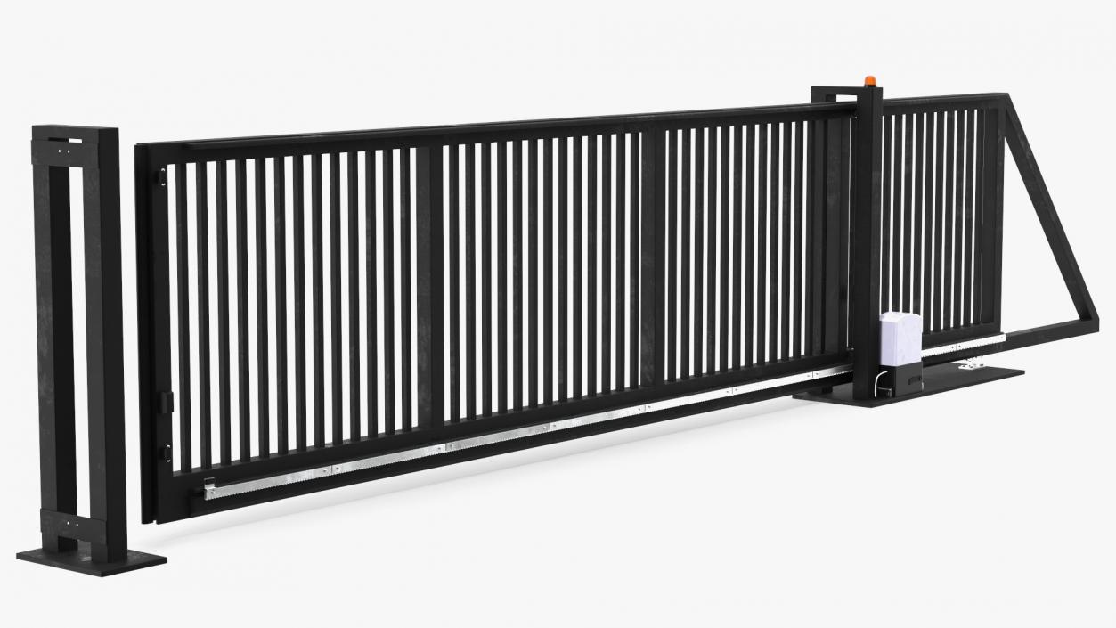 3D Heavy Duty Industrial Gates Black model