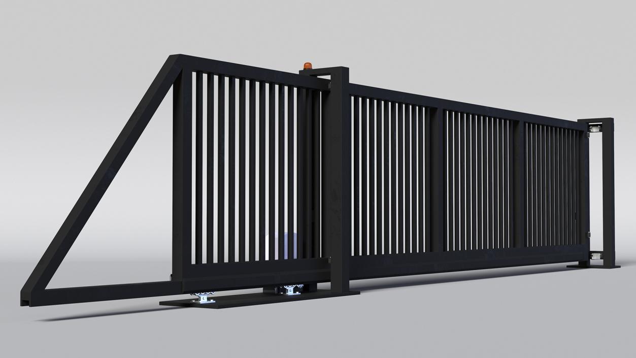 3D Heavy Duty Industrial Gates Black model