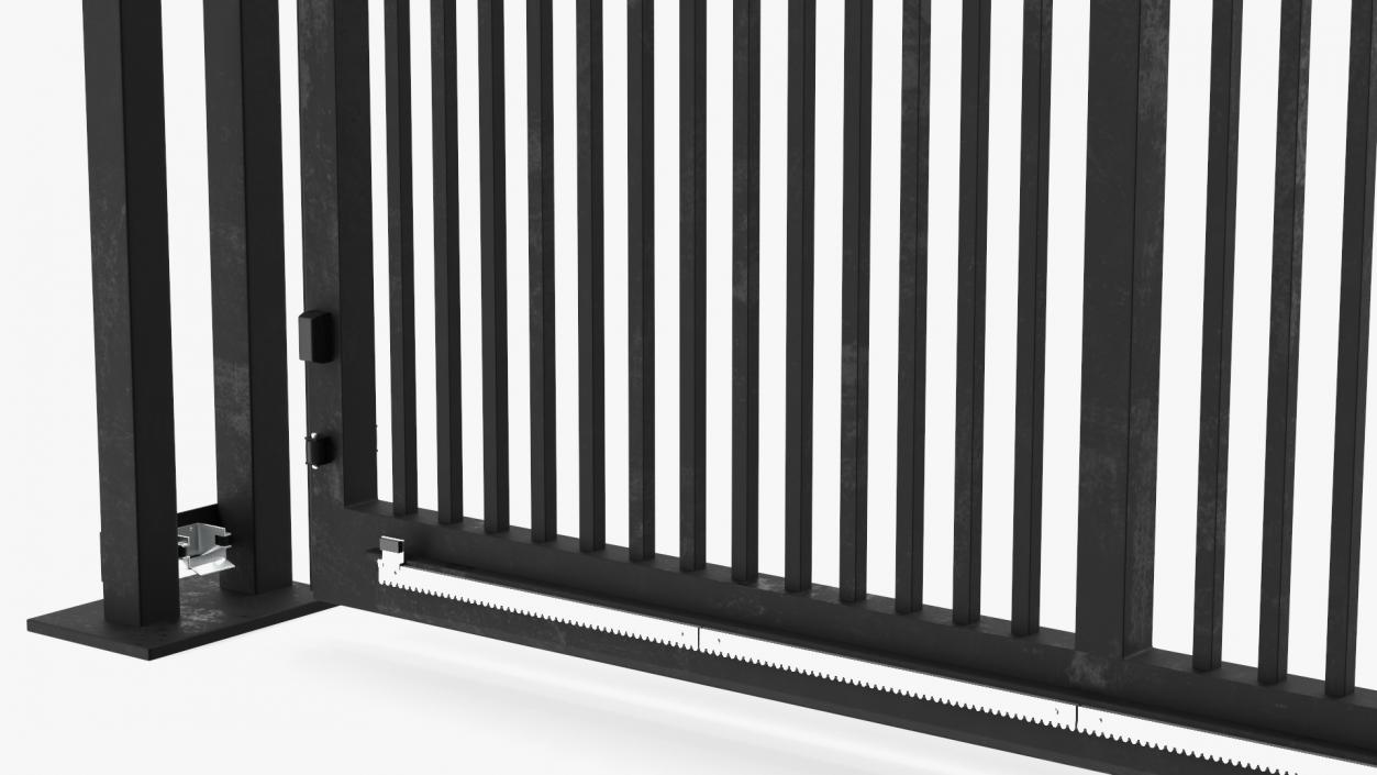 3D Heavy Duty Industrial Gates Black model